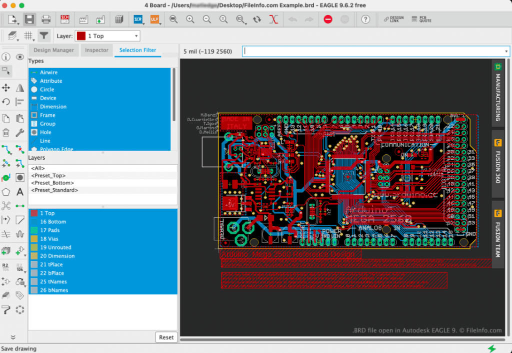 What information is contained within a .brd file?