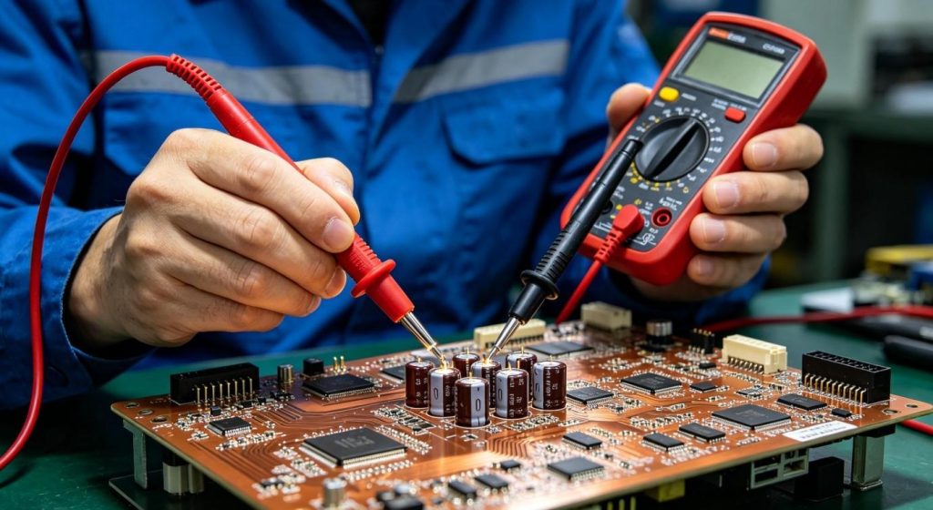 test capacitor on pcb