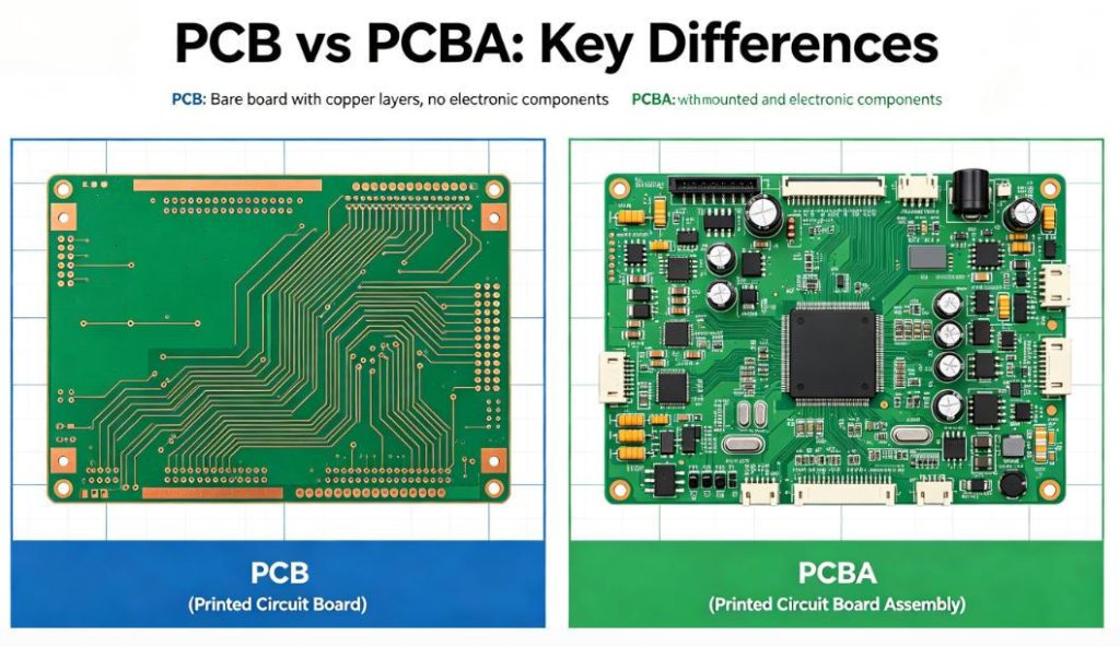 Comparison of PCB vs PCBA