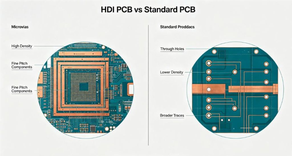 HDI PCB vs standard PCB