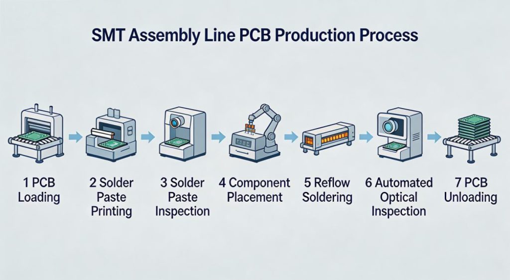 SMT assembly line PCB production process