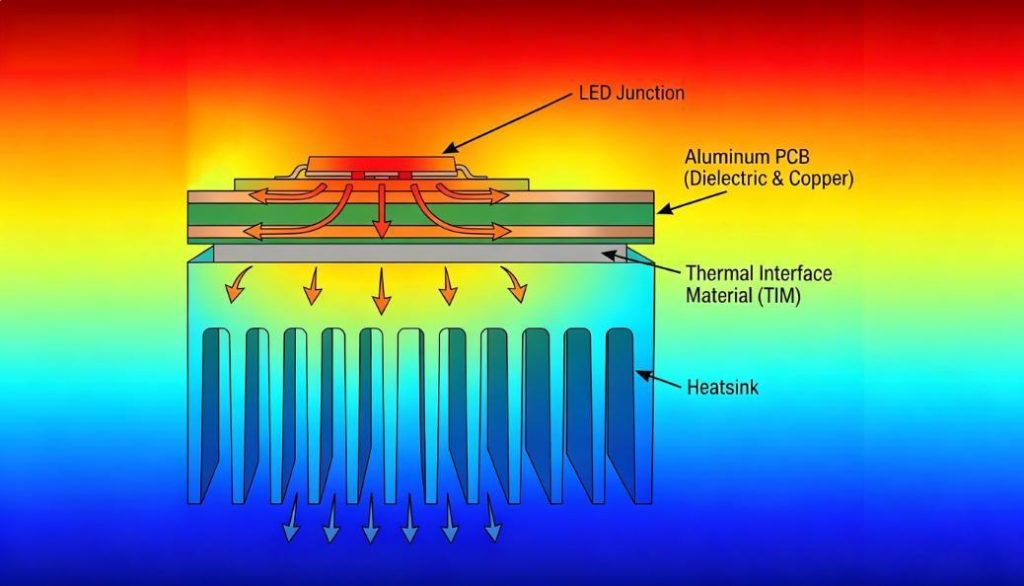 Thermal path diagram from LED
