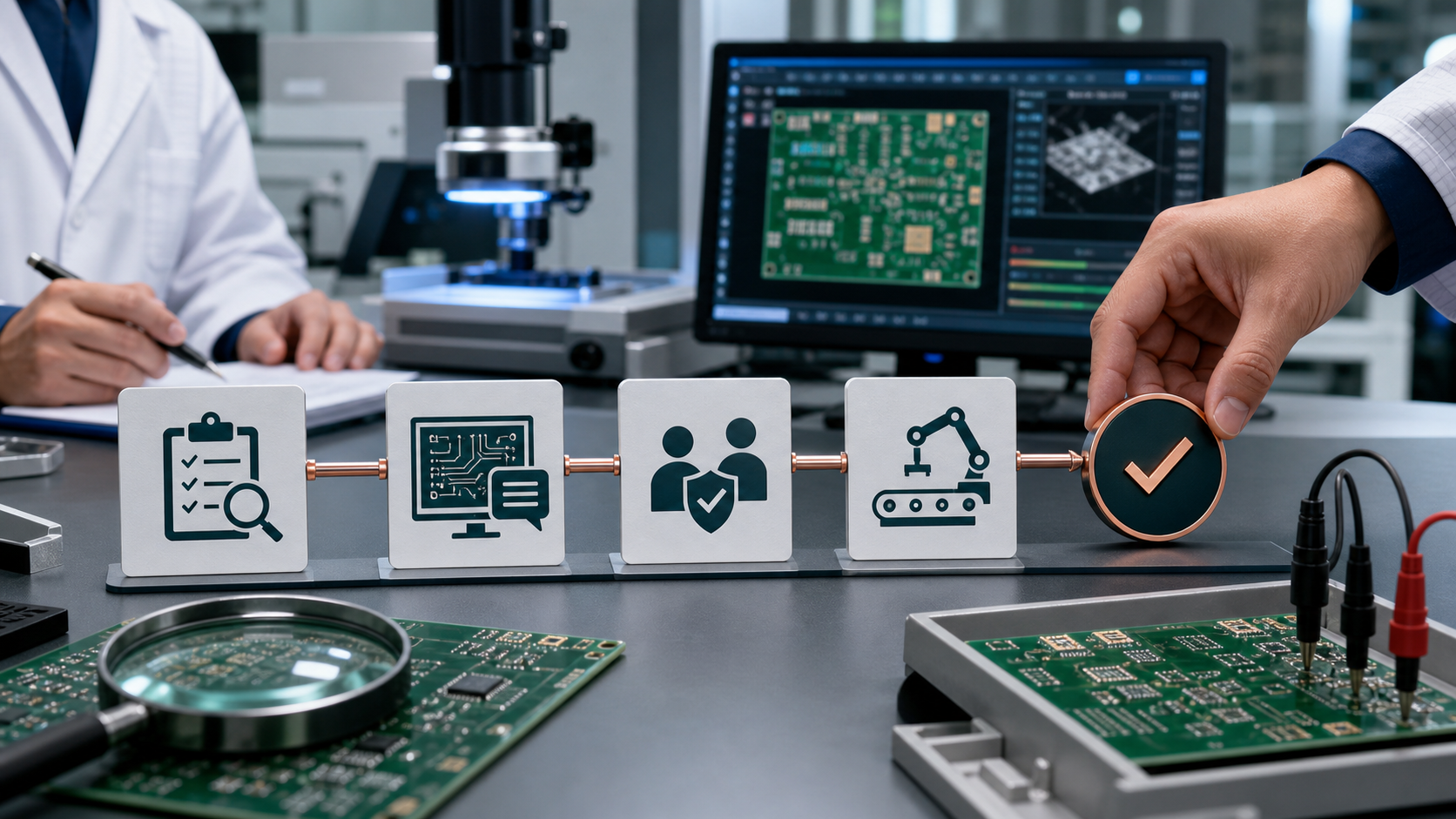 Engineering change workflow for OEM chief engineer approval, supplier DFM feedback, pilot production, and quality sign-off