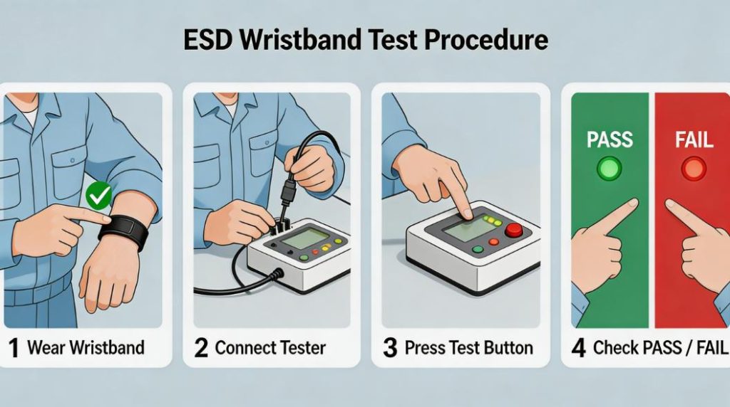esd wrist strap testing procedure