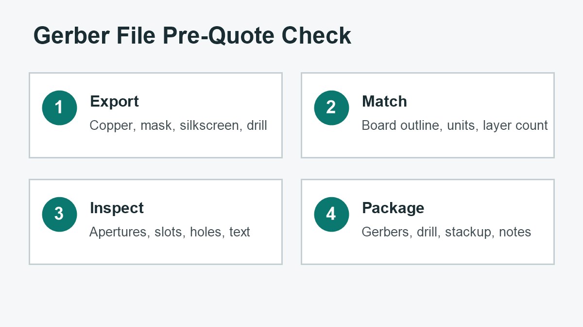 Gerber file pre-quote check: export, match, inspect, and package