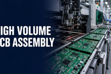 High volume PCB assembly production line with automated SMT placement and inspection