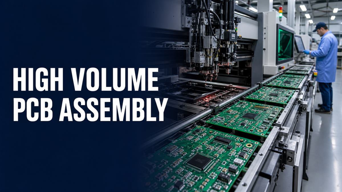 High volume PCB assembly production line with automated SMT placement and inspection