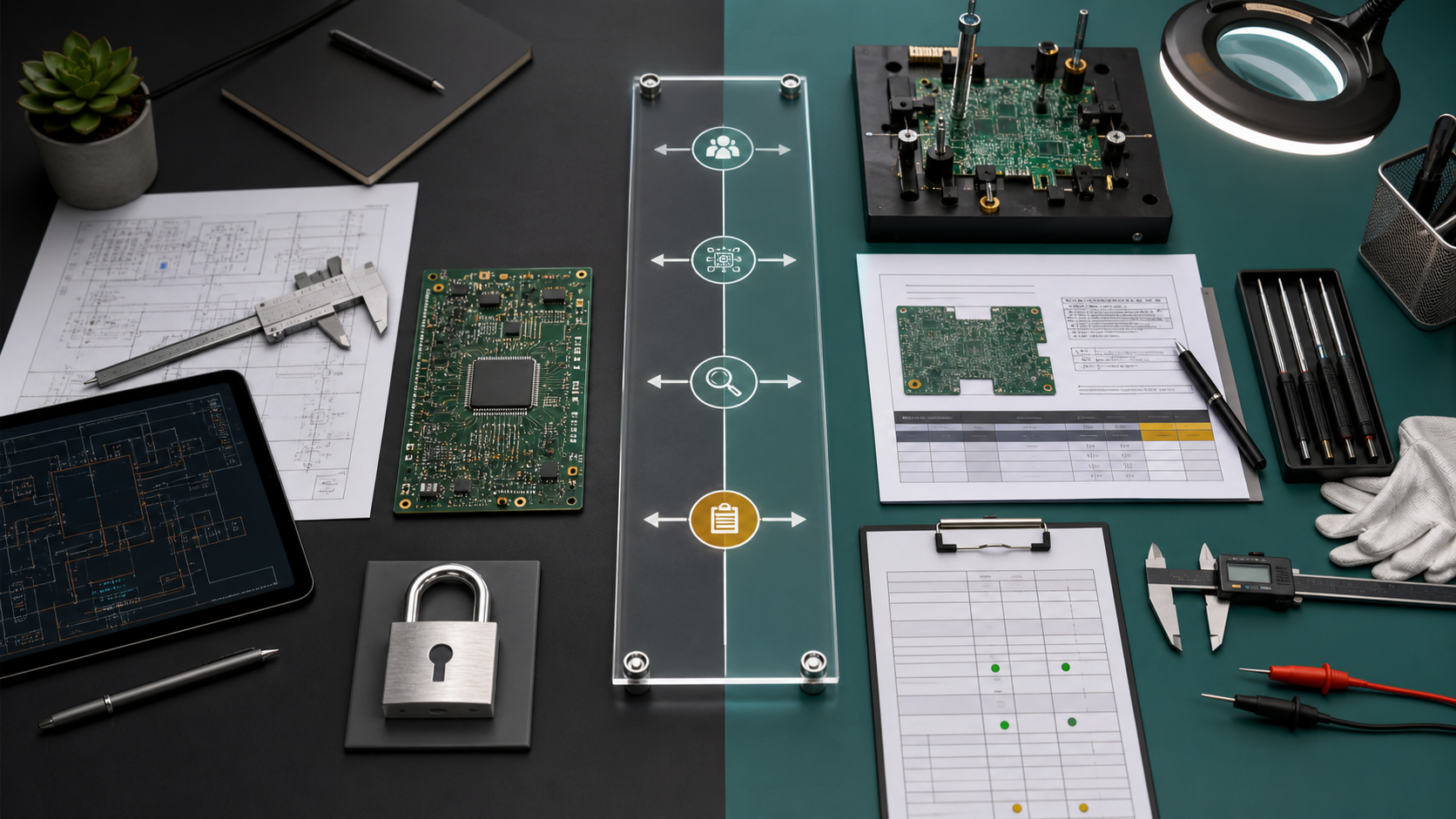 OEM and supplier decision boundary illustration for product requirements, DFM feedback, quality control, and manufacturing execution