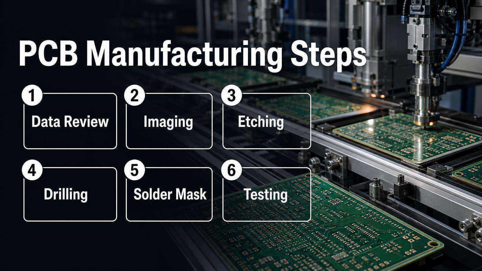 PCB manufacturing steps checklist from data review to testing