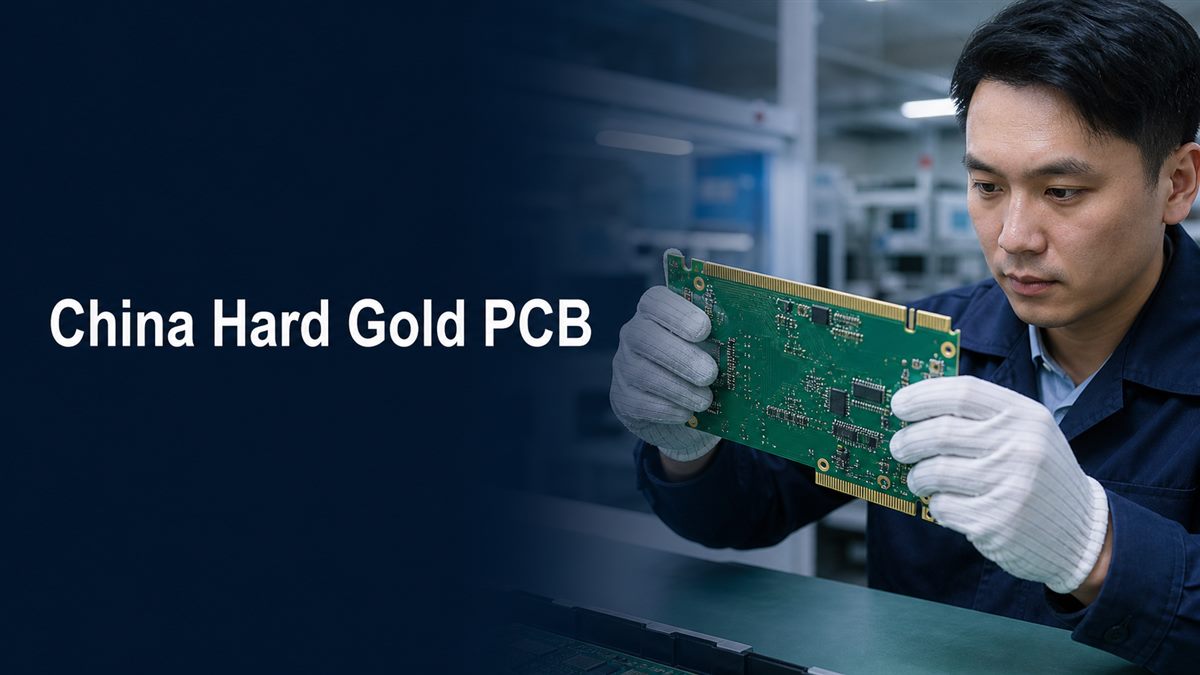 PCB engineer reviewing hard gold edge fingers on a circuit board