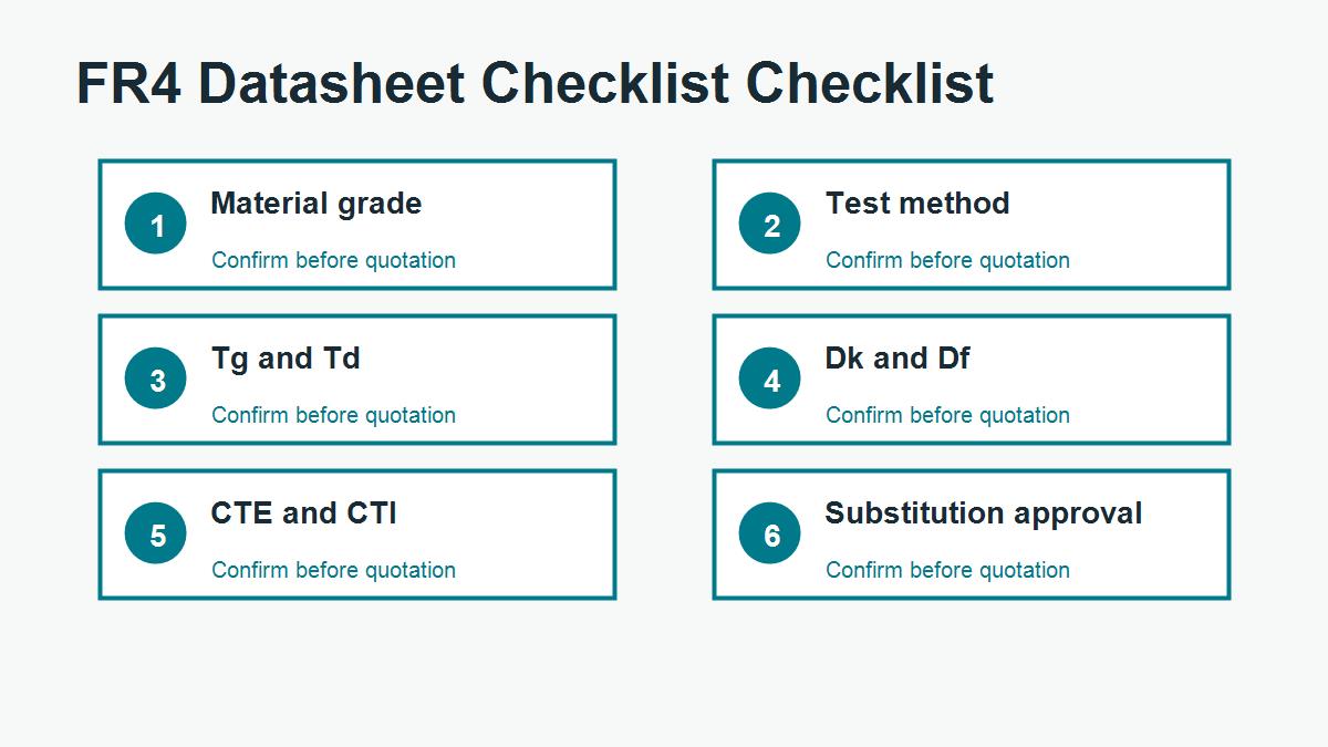 FR4 Datasheet Checklist checklist for PCB buyers