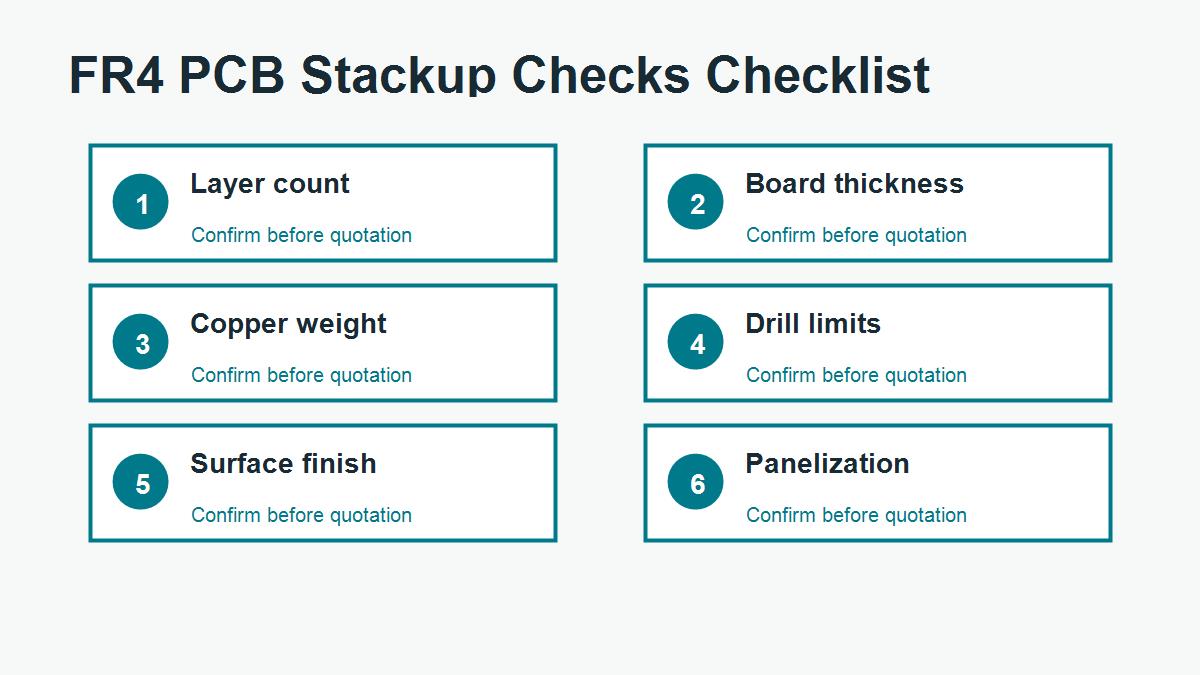 FR4 PCB Stackup Checks checklist for PCB buyers