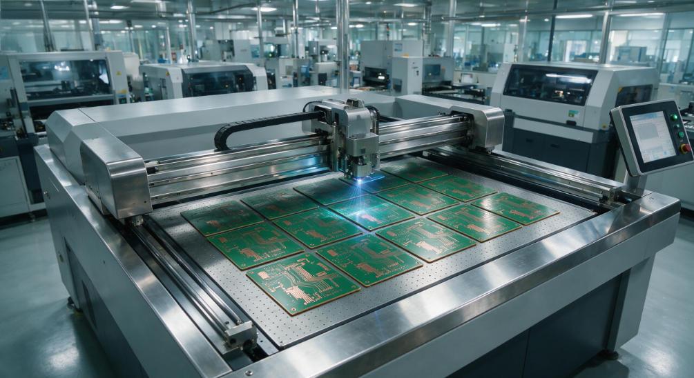 Laser direct imaging system exposing solder mask pattern on PCB panels