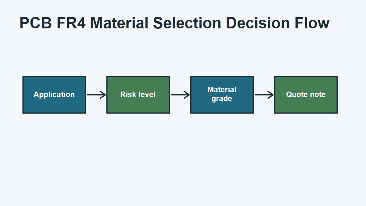 PCB FR4 Material Selection decision flow for PCB quotation