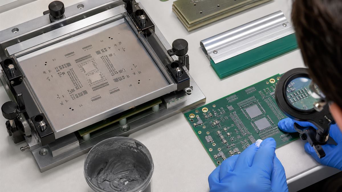 PCB stencil alignment and first solder paste print inspection