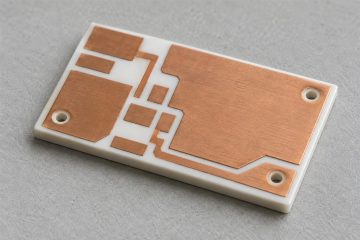 Ceramic circuit substrate with copper features, AI illustration