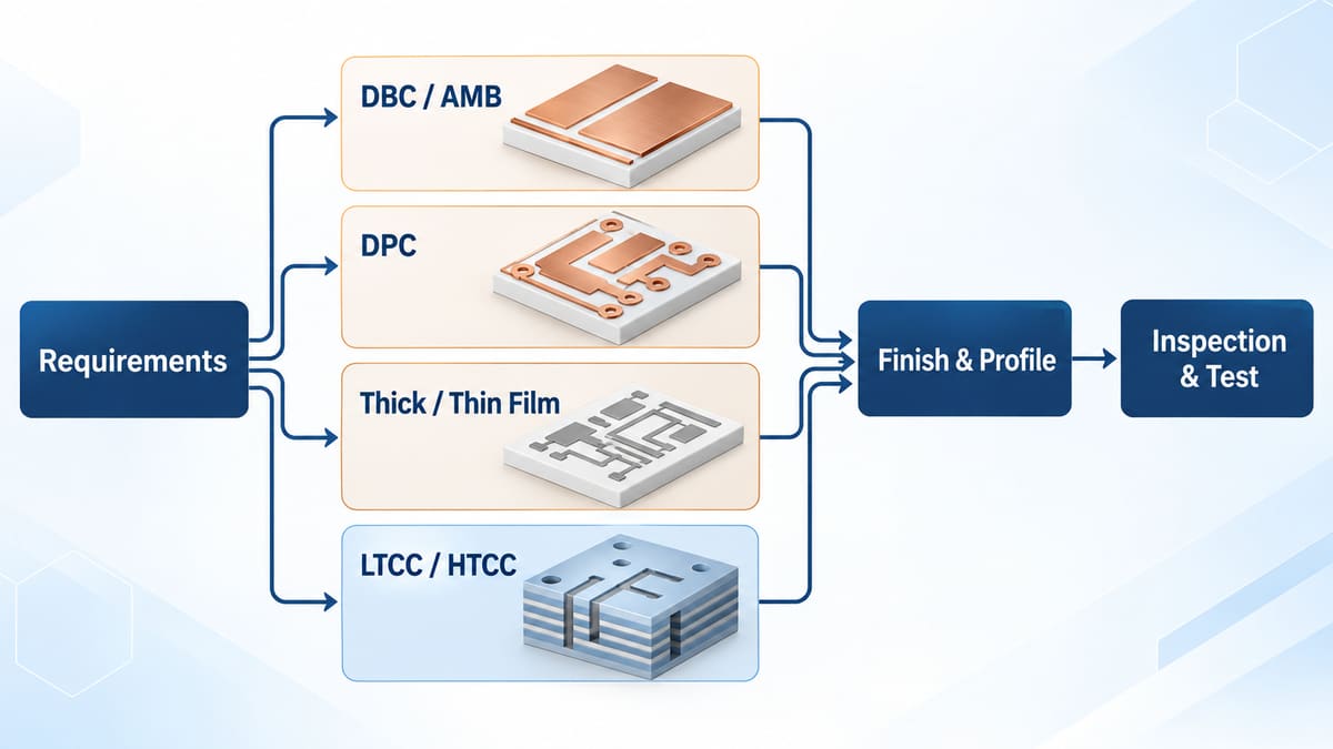 Ceramic PCB route selection from requirements to fabrication and testing