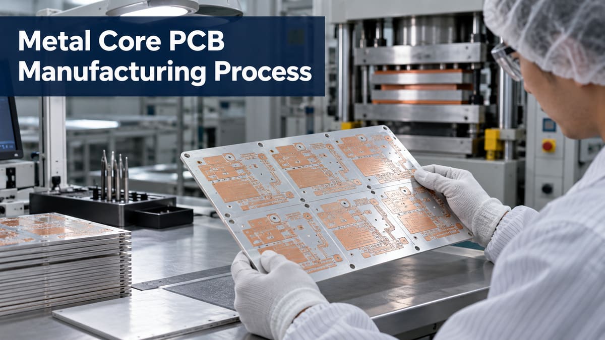 Metal core PCB manufacturing process at a controlled lamination and inspection line