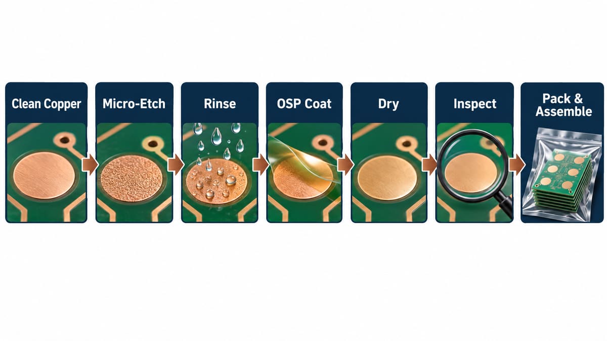 OSP control chain from clean copper through coating to soldering