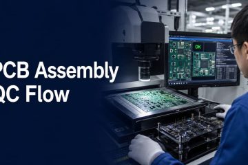 PCB assembly quality engineer using AOI equipment