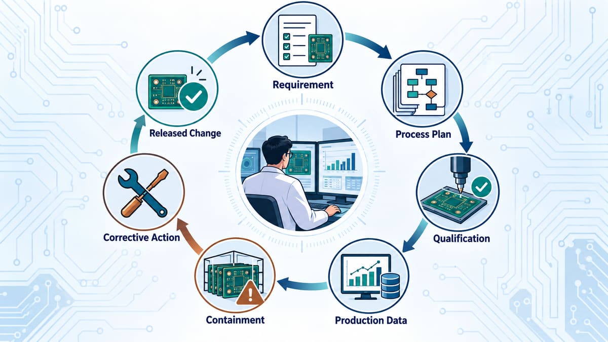 PCB process engineering closed-loop workflow
