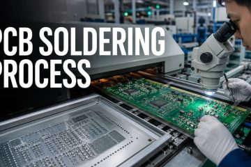 PCB soldering production line with reflow equipment and microscope joint inspection