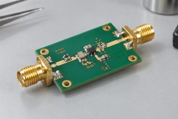 Illustrative RF circuit board with coaxial edge connectors