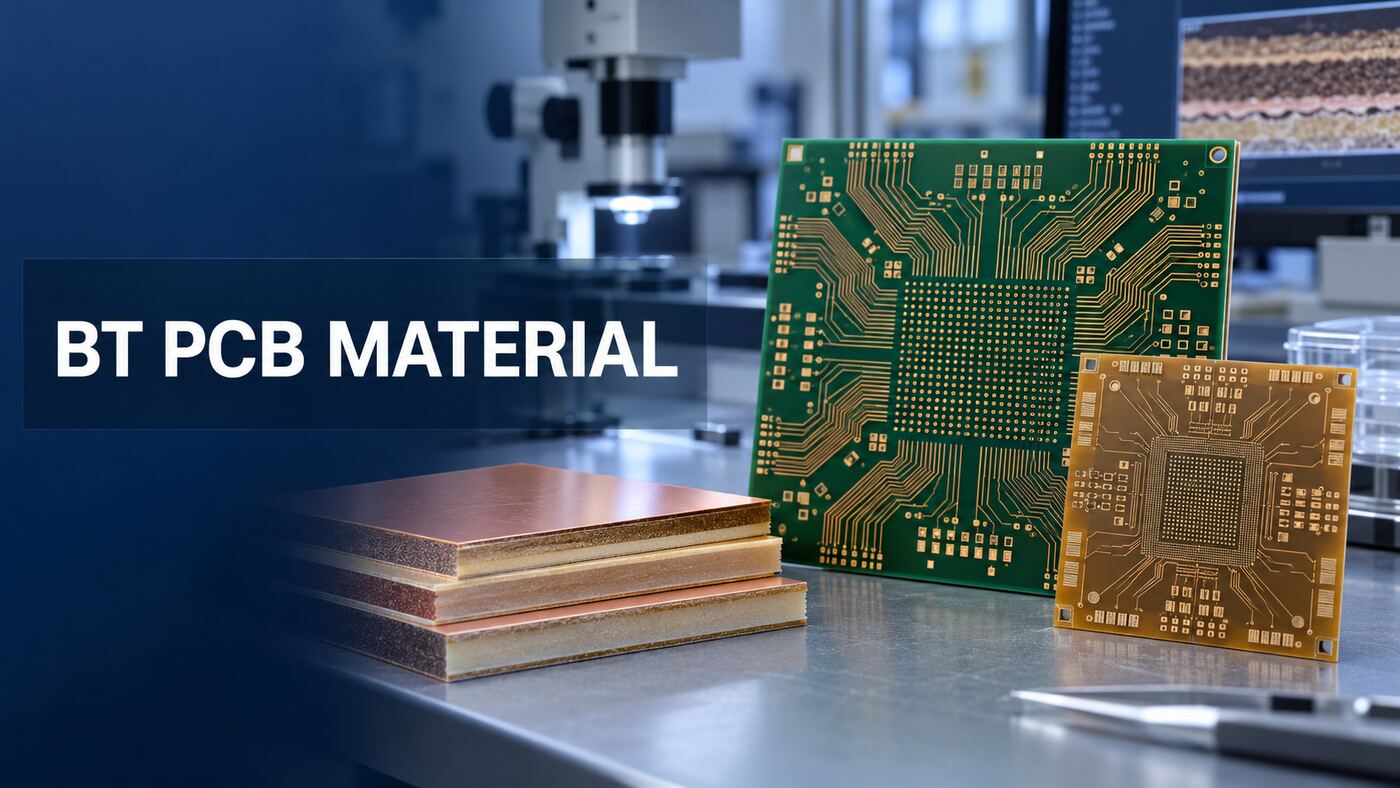 BT laminate samples and high-density organic package substrates in an electronics materials laboratory