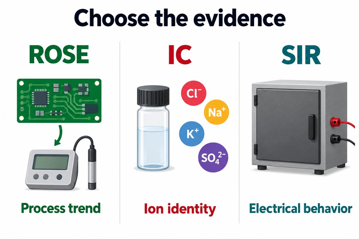 Three distinct PCB verification routes: bulk extraction, ion identification and biased humidity testing