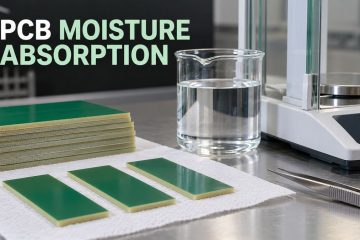 Conceptual laboratory setup with laminate coupons and a precision balance for moisture absorption review