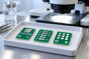 Conceptual solderability laboratory with bare PCB coupons and inspection equipment