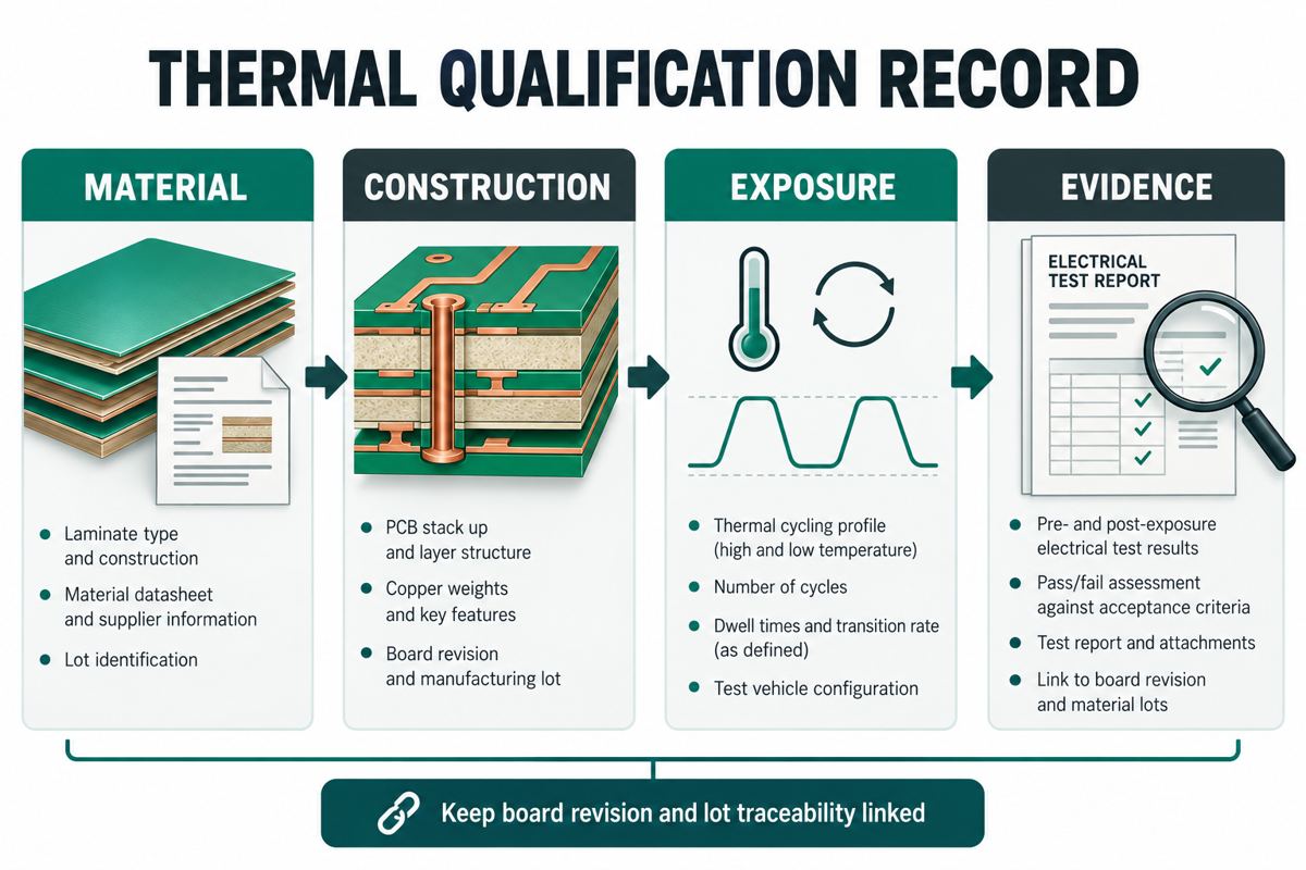 Thermal qualification evidence flow from material data to board testing